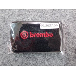 画像1: brembo　ブレンボ オイルタンクカバー 80x50mm ブラック／赤ロゴ